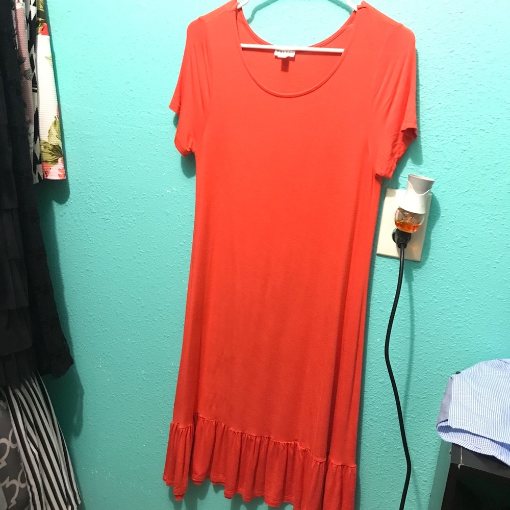 Red orange dress